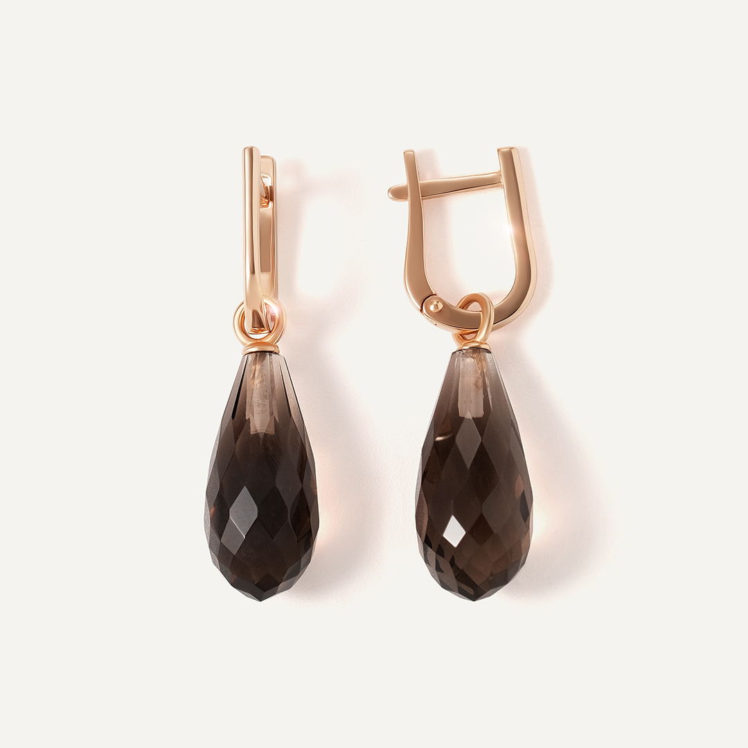 Серебряные серьги с раухтопазами