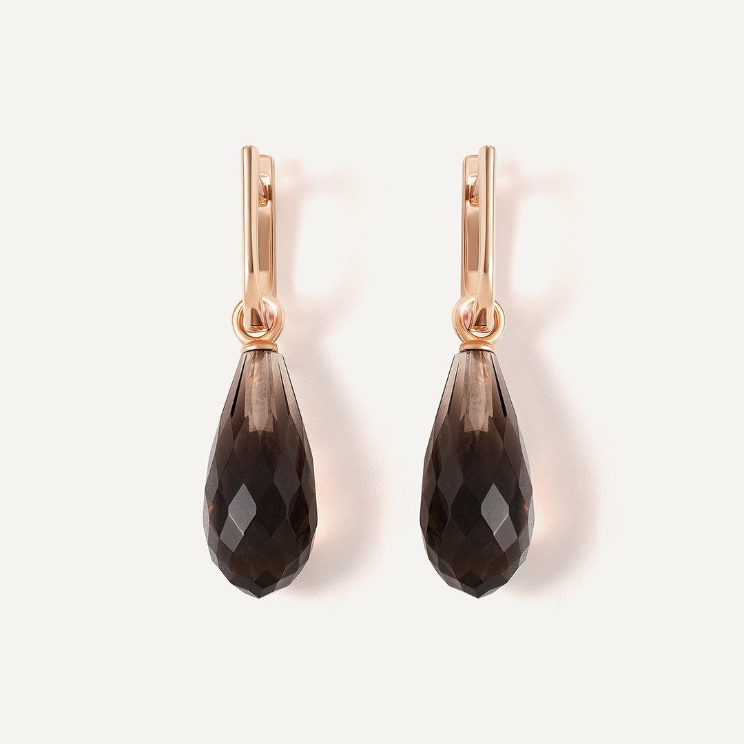 Серебряные серьги с раухтопазами