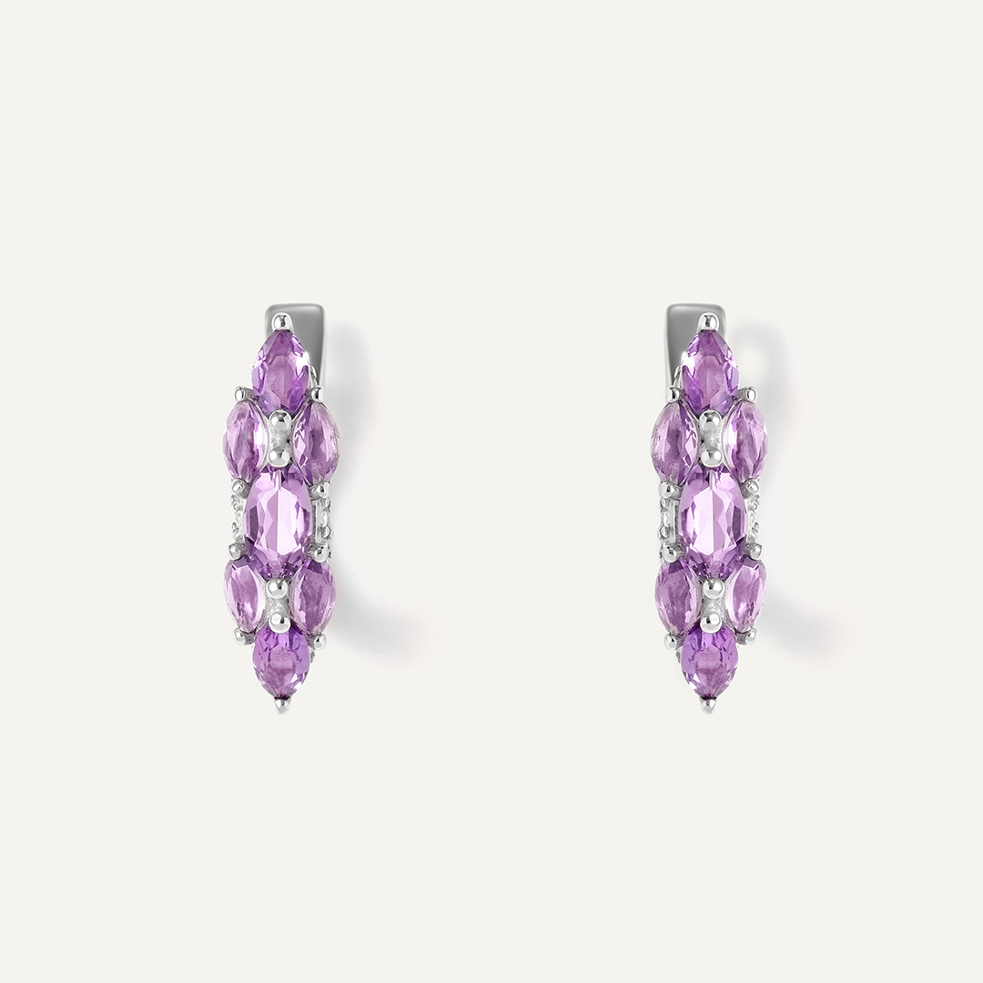 Серебряные серьги с аметистами