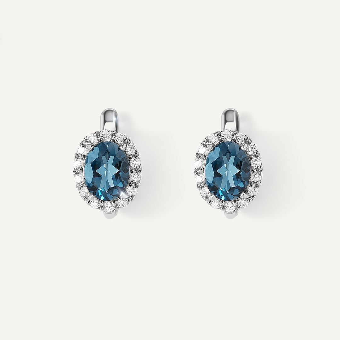 Серебряные серьги с топазами Лондон