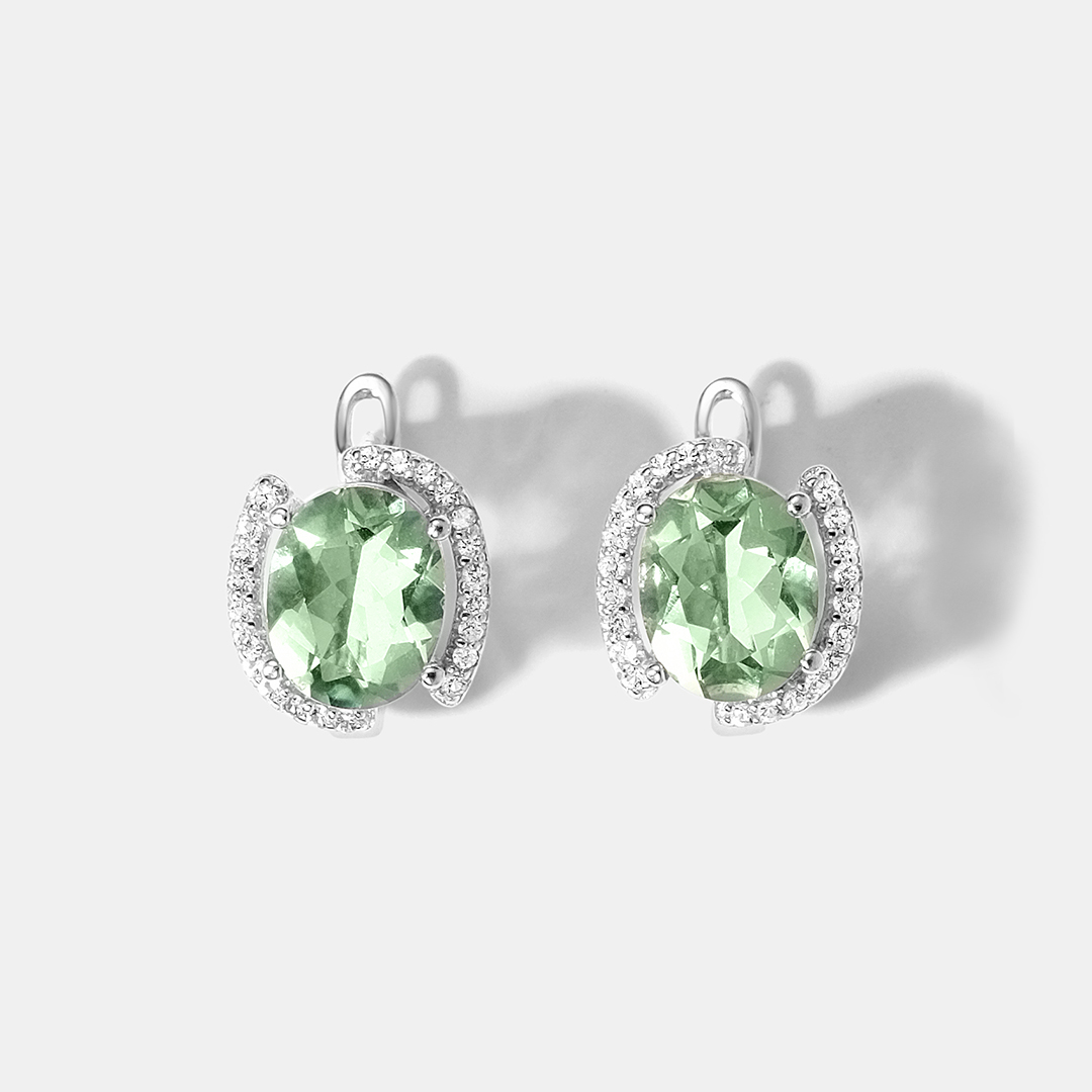 Серебряные серьги с флюоритами