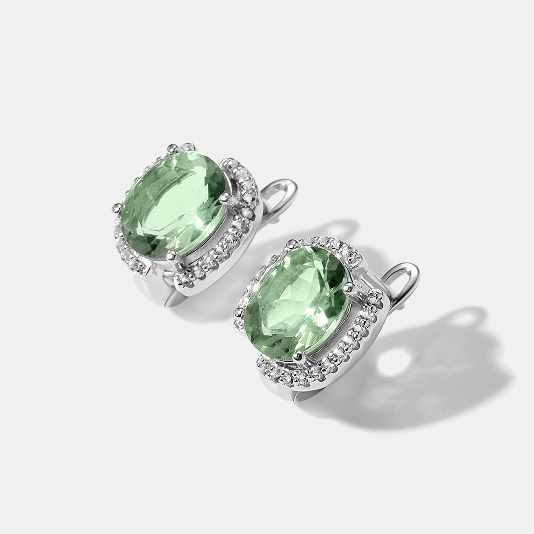 Серебряные серьги с флюоритами