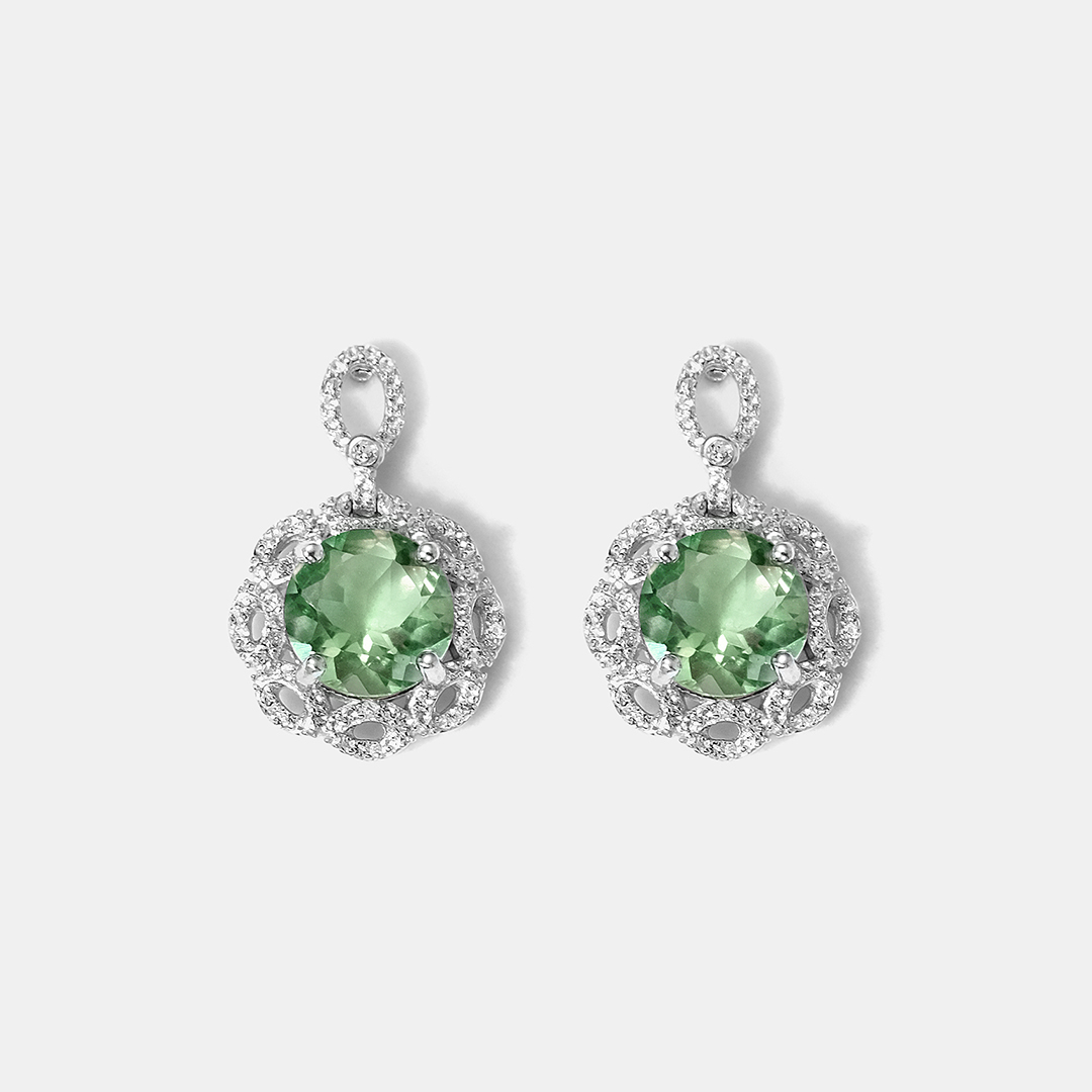Серебряные серьги с флюоритами