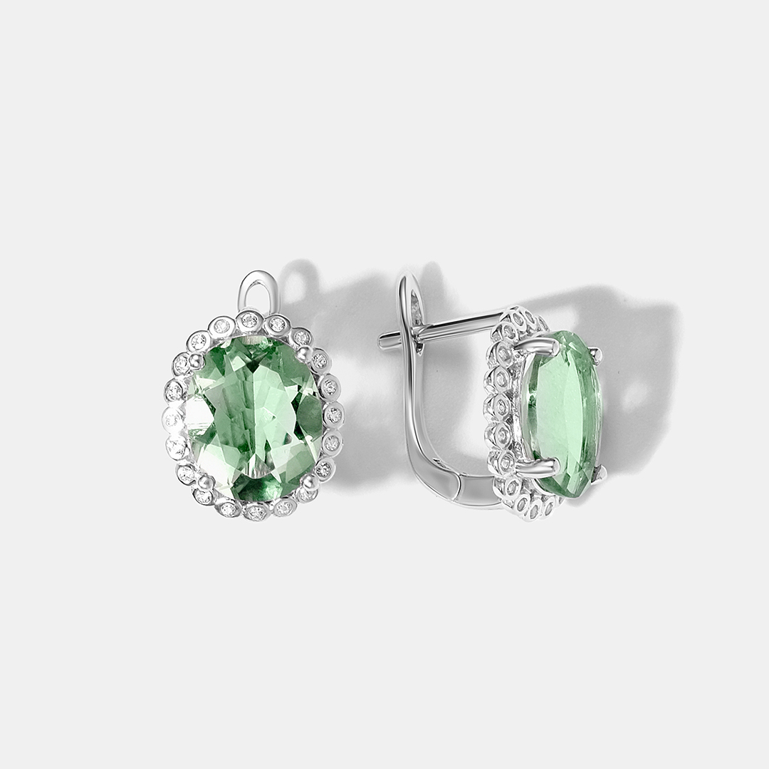 Серебряные серьги с флюоритами