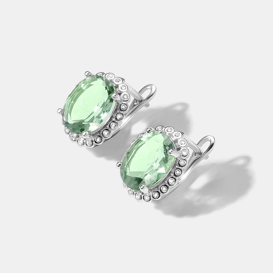 Серебряные серьги с флюоритами