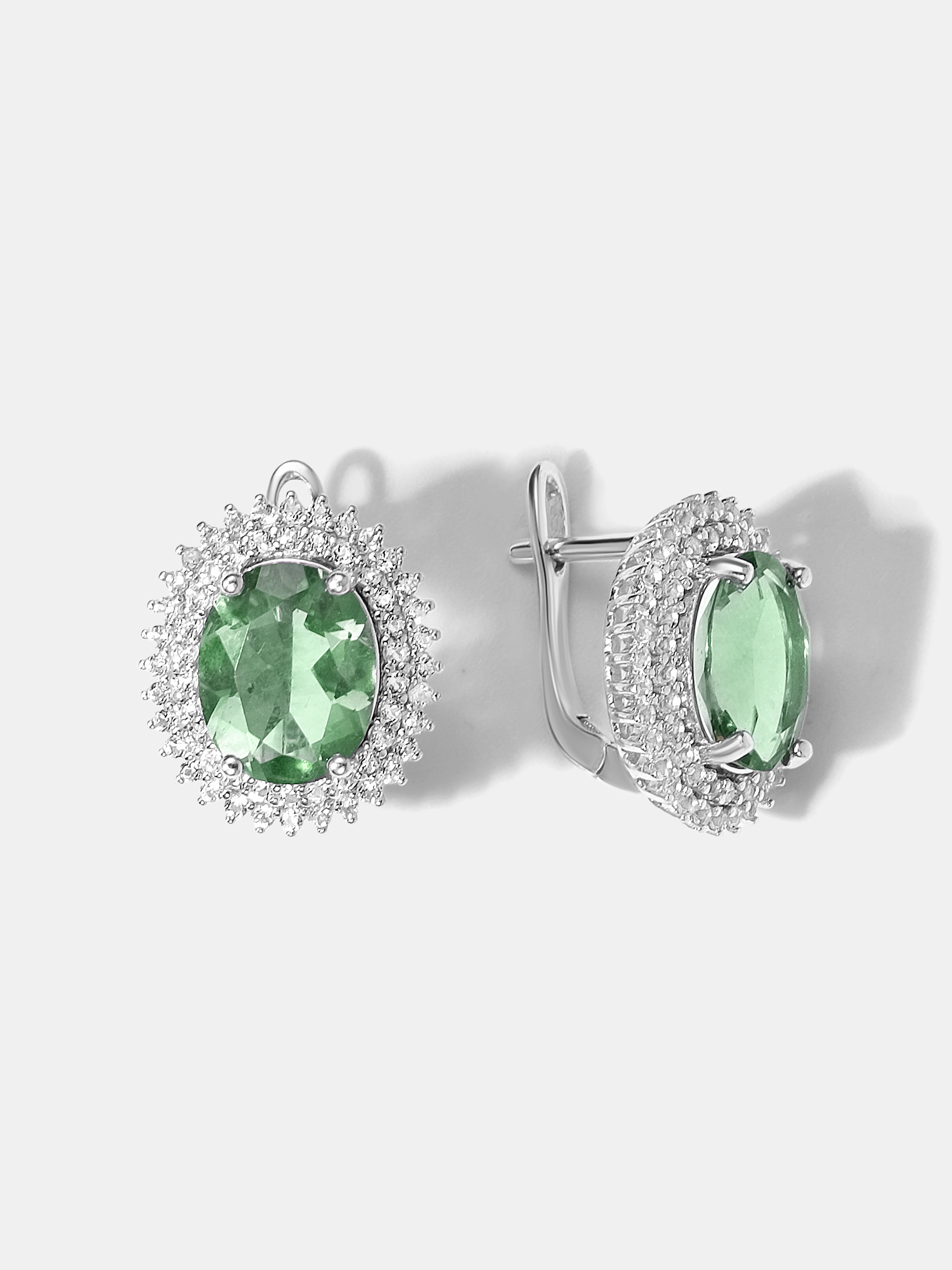 Серебряные серьги с флюоритами