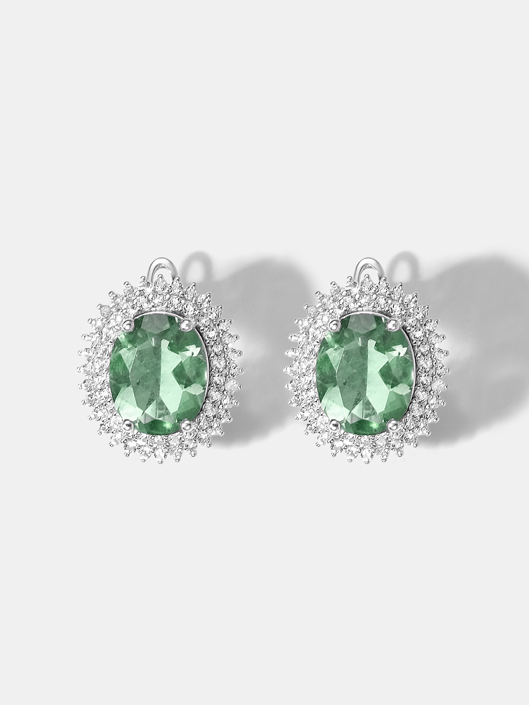 Серебряные серьги с флюоритами