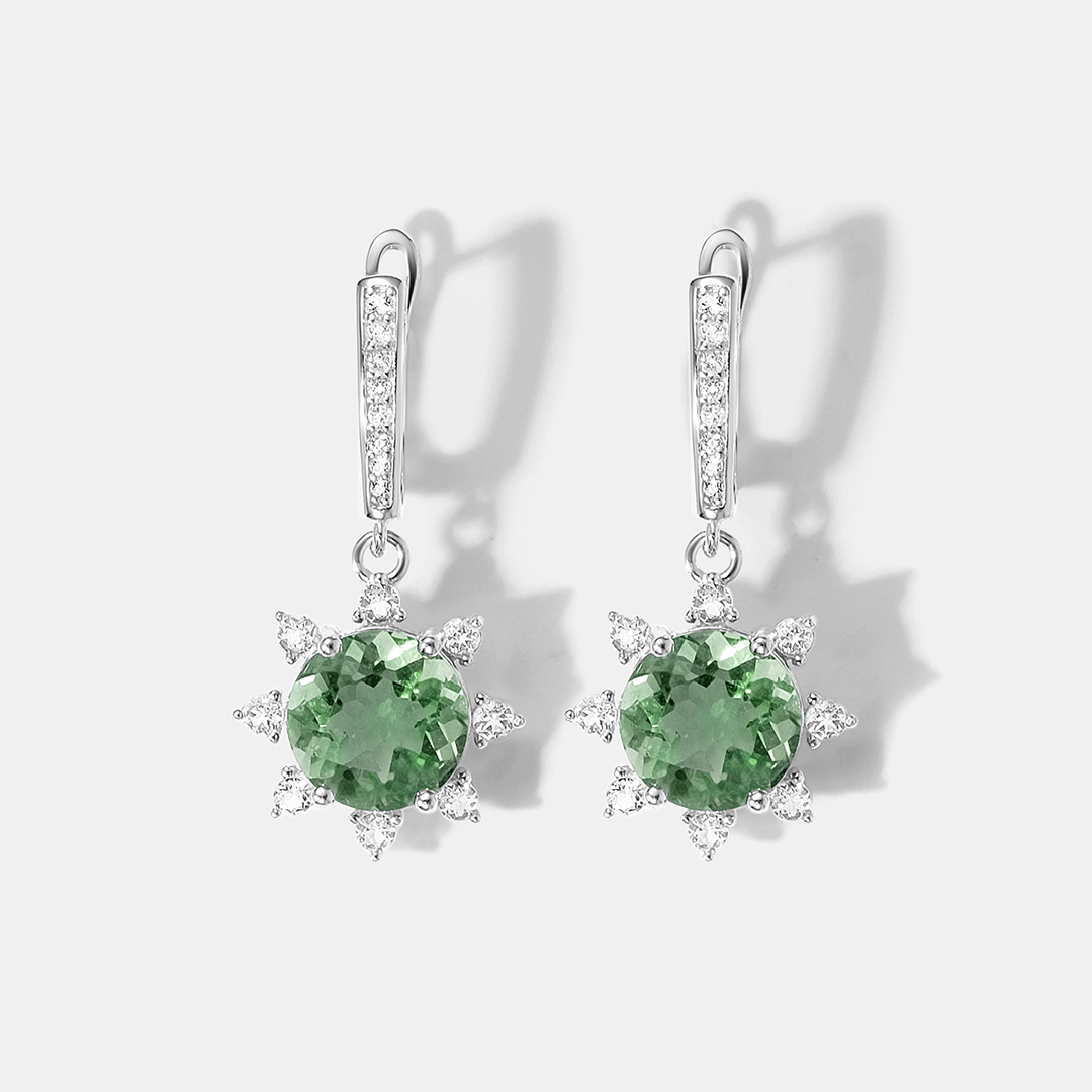 Серебряные серьги с флюоритами