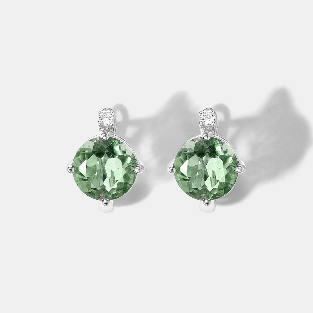 Серебряные серьги с флюоритами