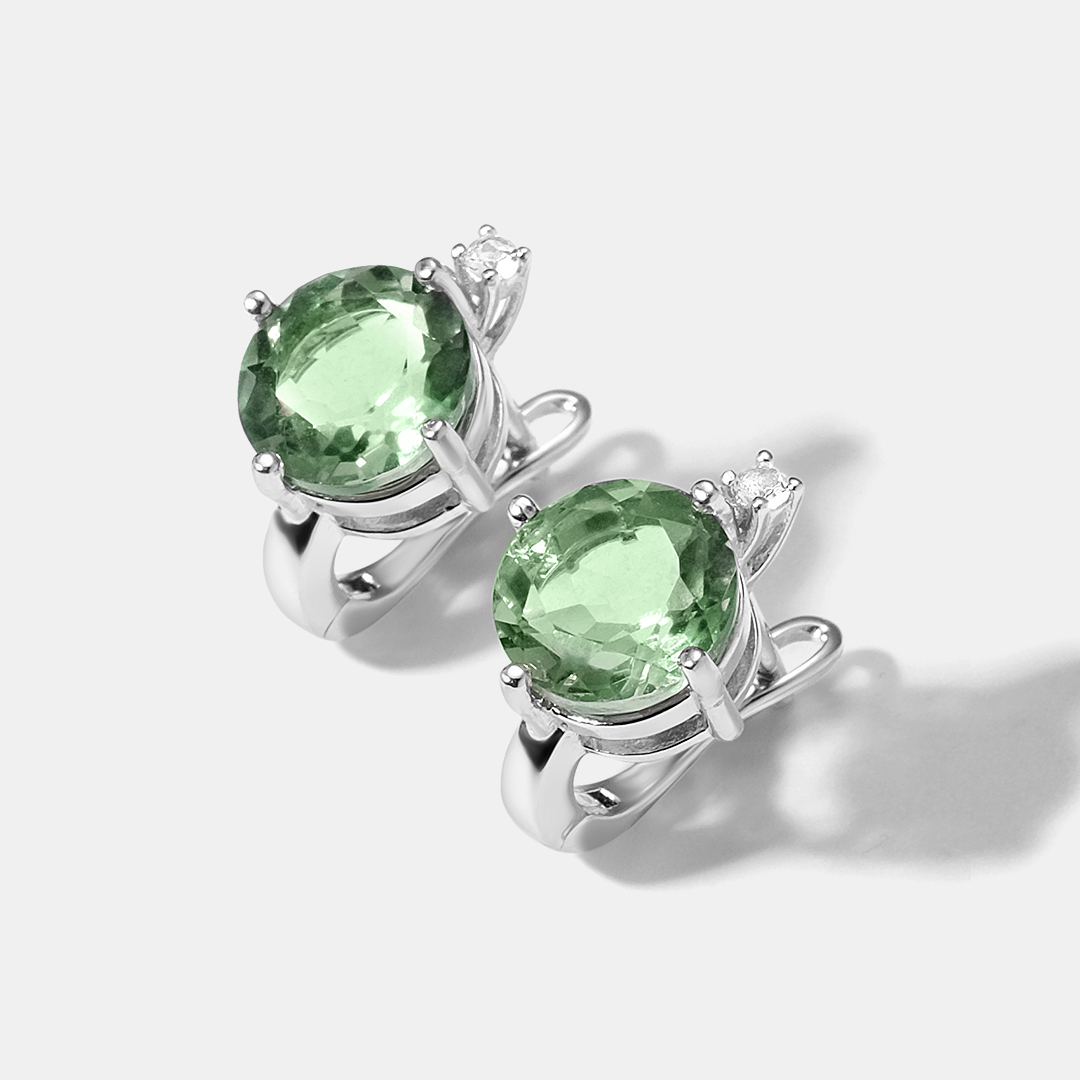 Серебряные серьги с флюоритами