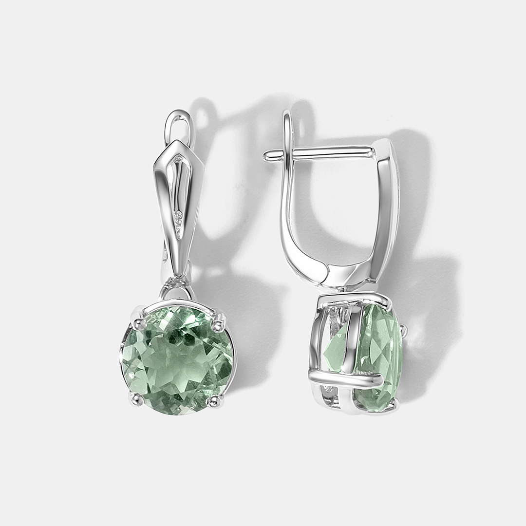 Серебряные серьги с флюоритами