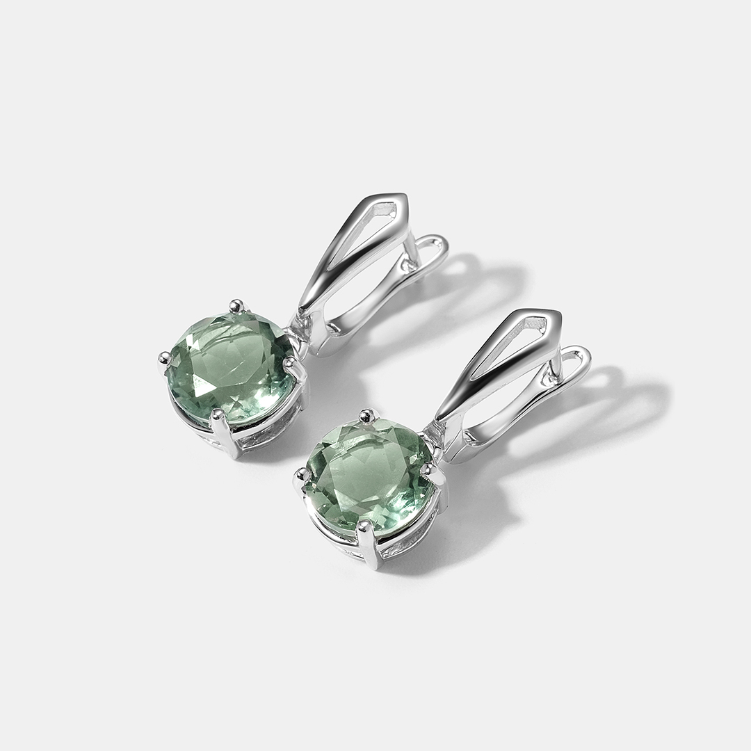 Серебряные серьги с флюоритами