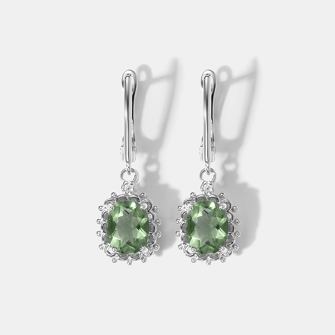 Серебряные серьги с флюоритами