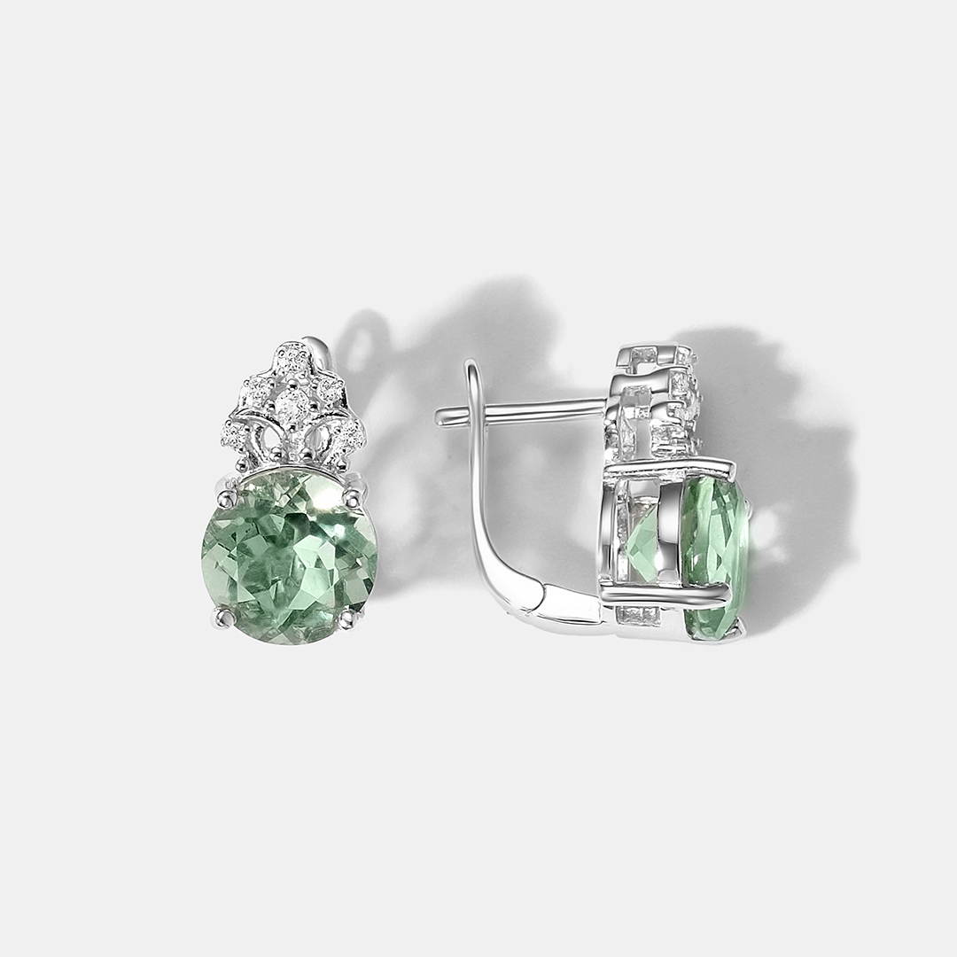 Серебряные серьги с флюоритами
