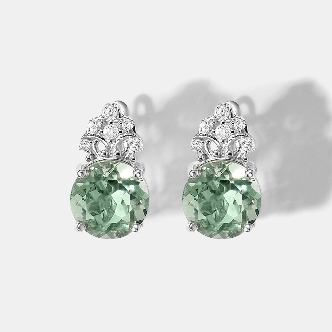 Серебряные серьги с флюоритами