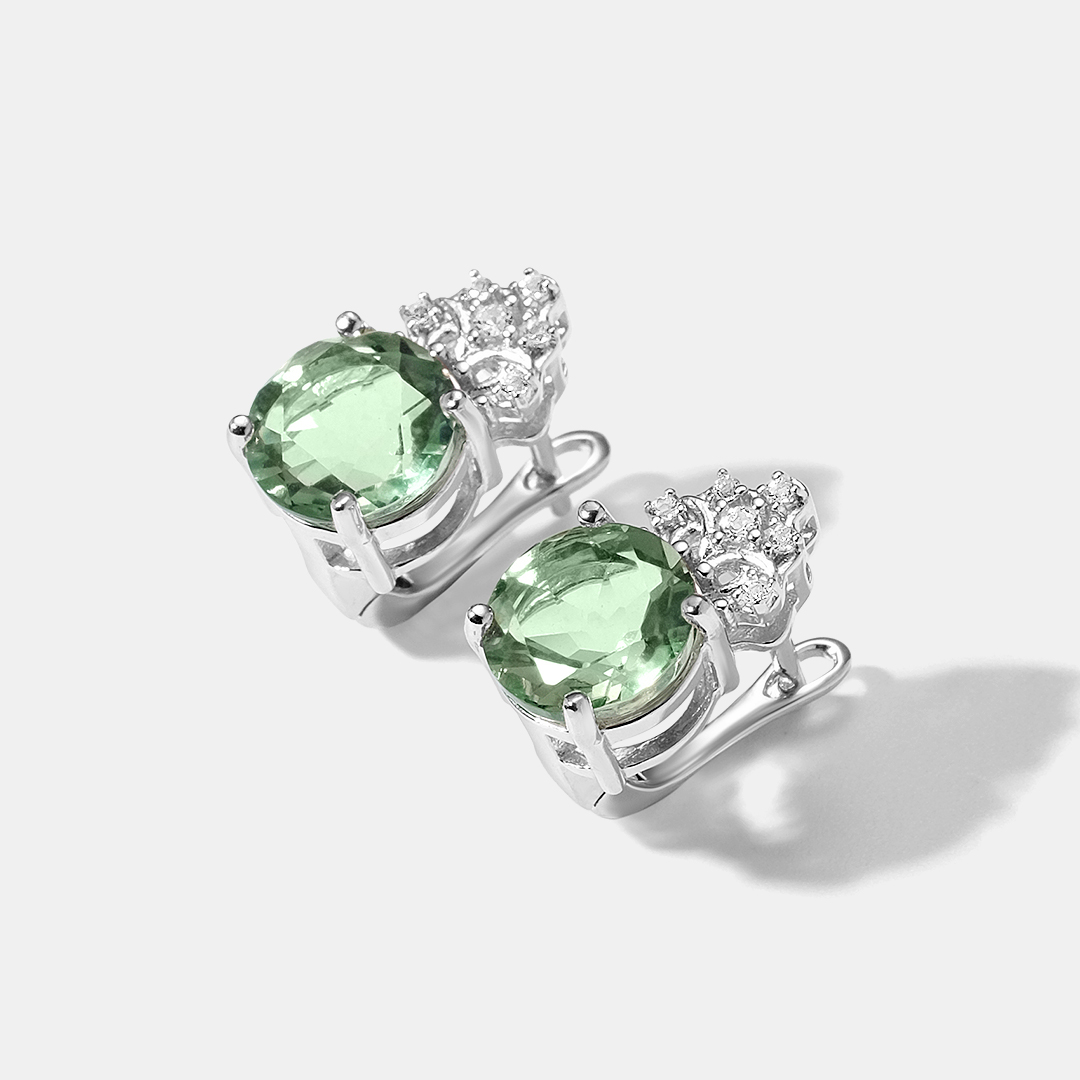 Серебряные серьги с флюоритами