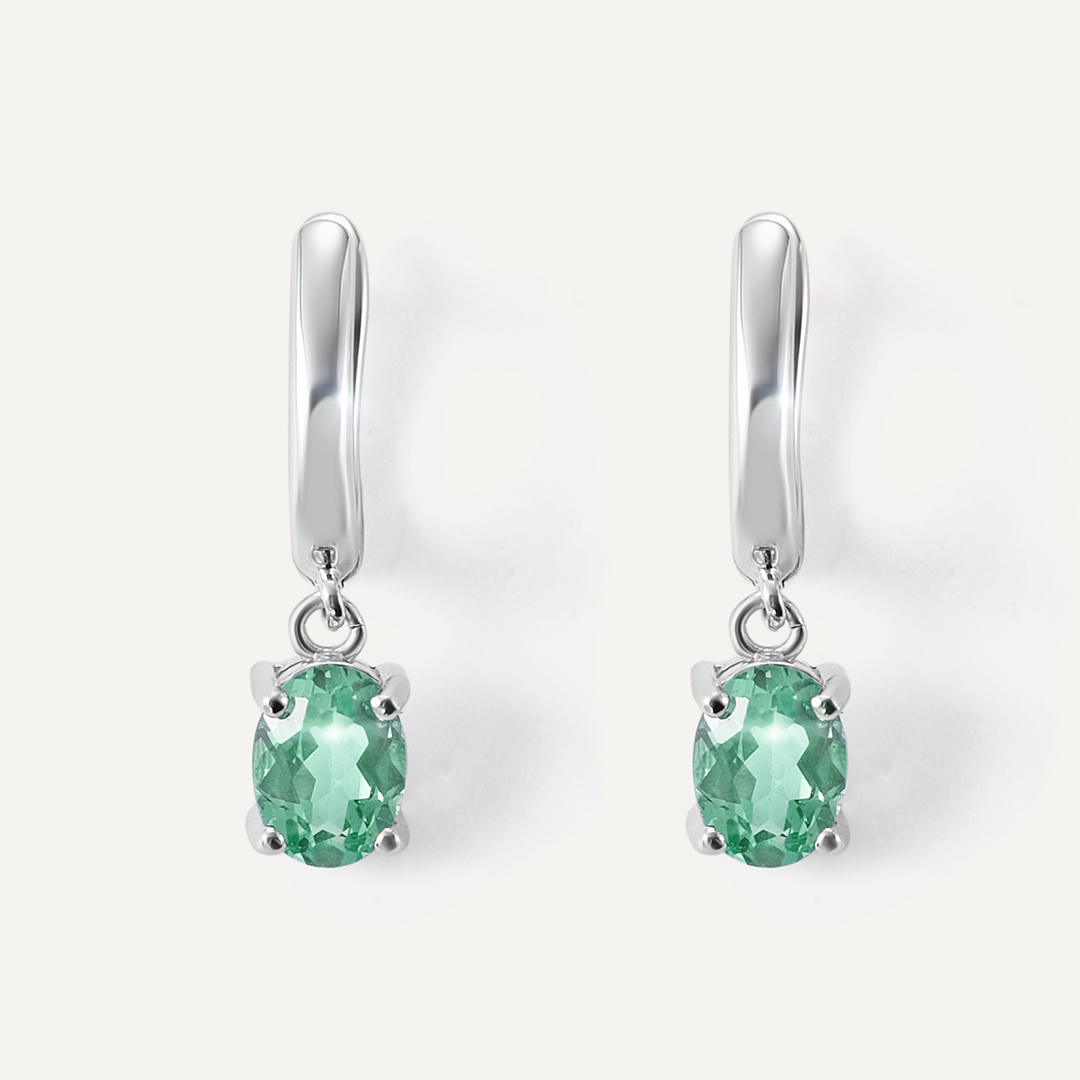 Серебряные серьги с апатитами