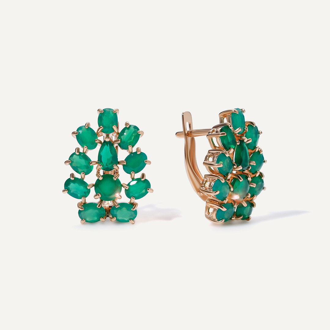 Серебряные серьги с агатами