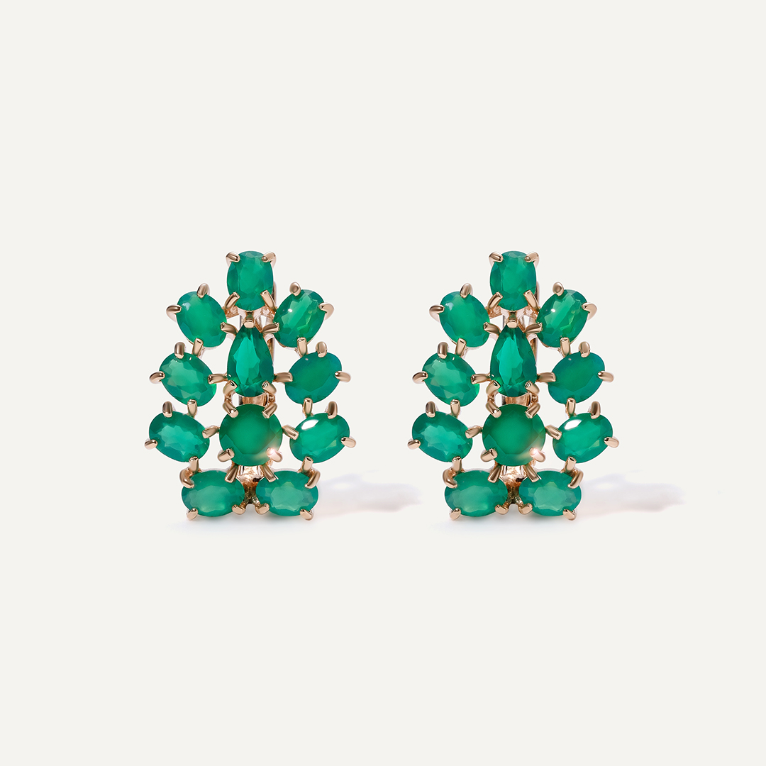 Серебряные серьги с агатами