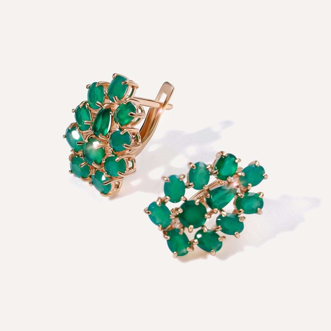 Серебряные серьги с агатами