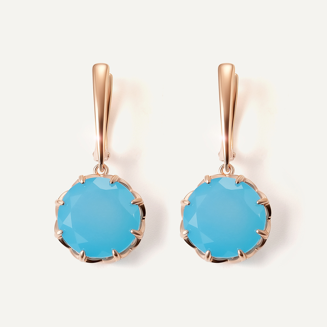 Серебряные серьги с халцедонами