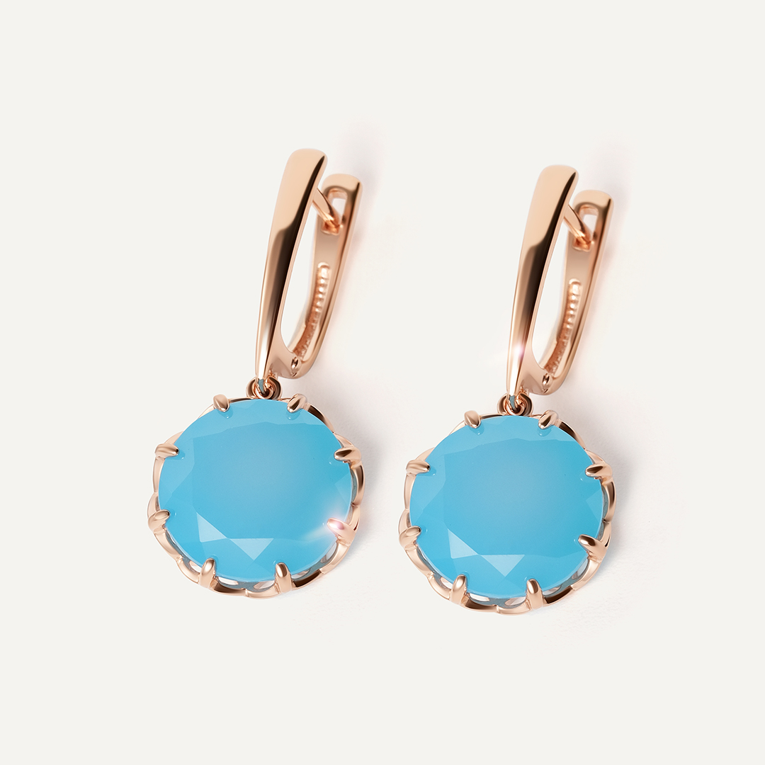 Серебряные серьги с халцедонами