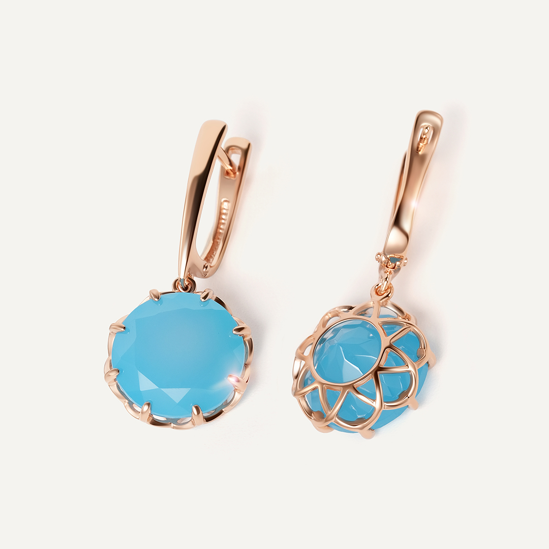 Серебряные серьги с халцедонами