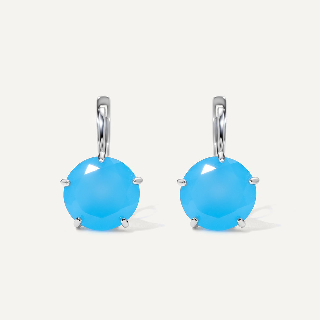 Серебряные серьги с халцедонами