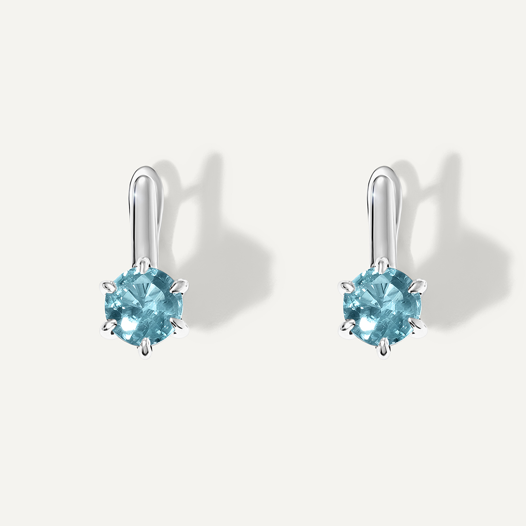 Серебряные серьги с кианитами