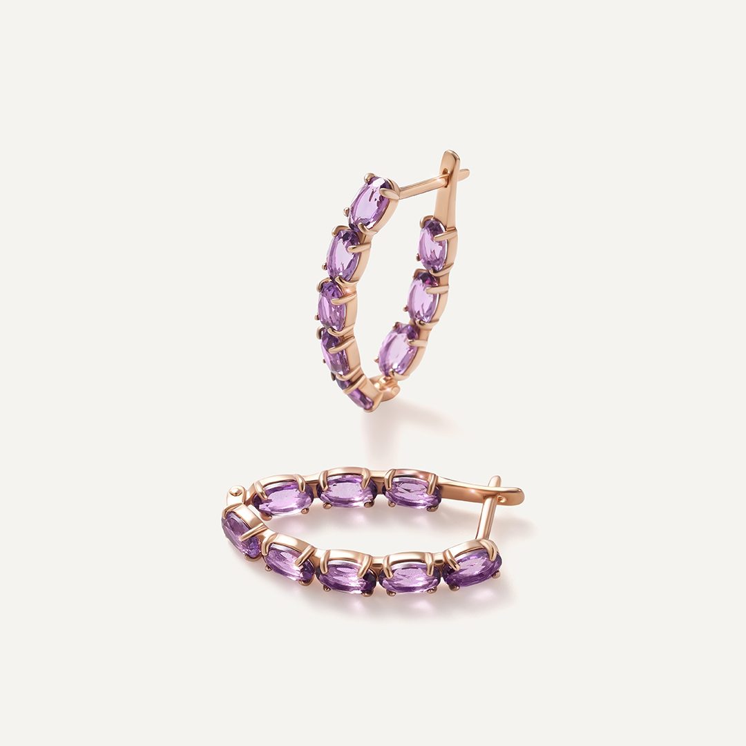 Серебряные серьги с аметистами