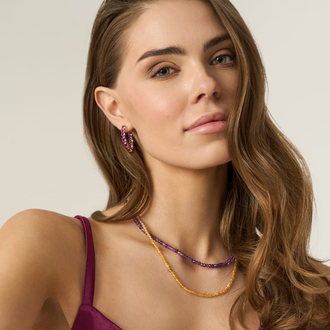 Серебряные серьги с аметистами