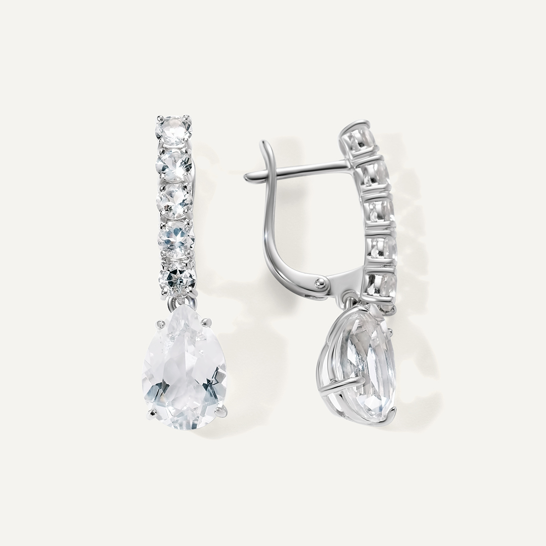 Серебряные серьги с горным хрусталем