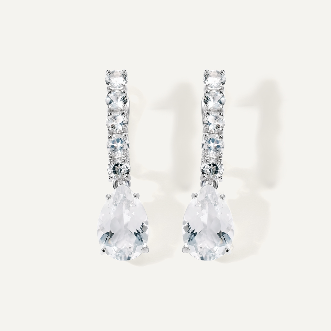 Серебряные серьги с горным хрусталем