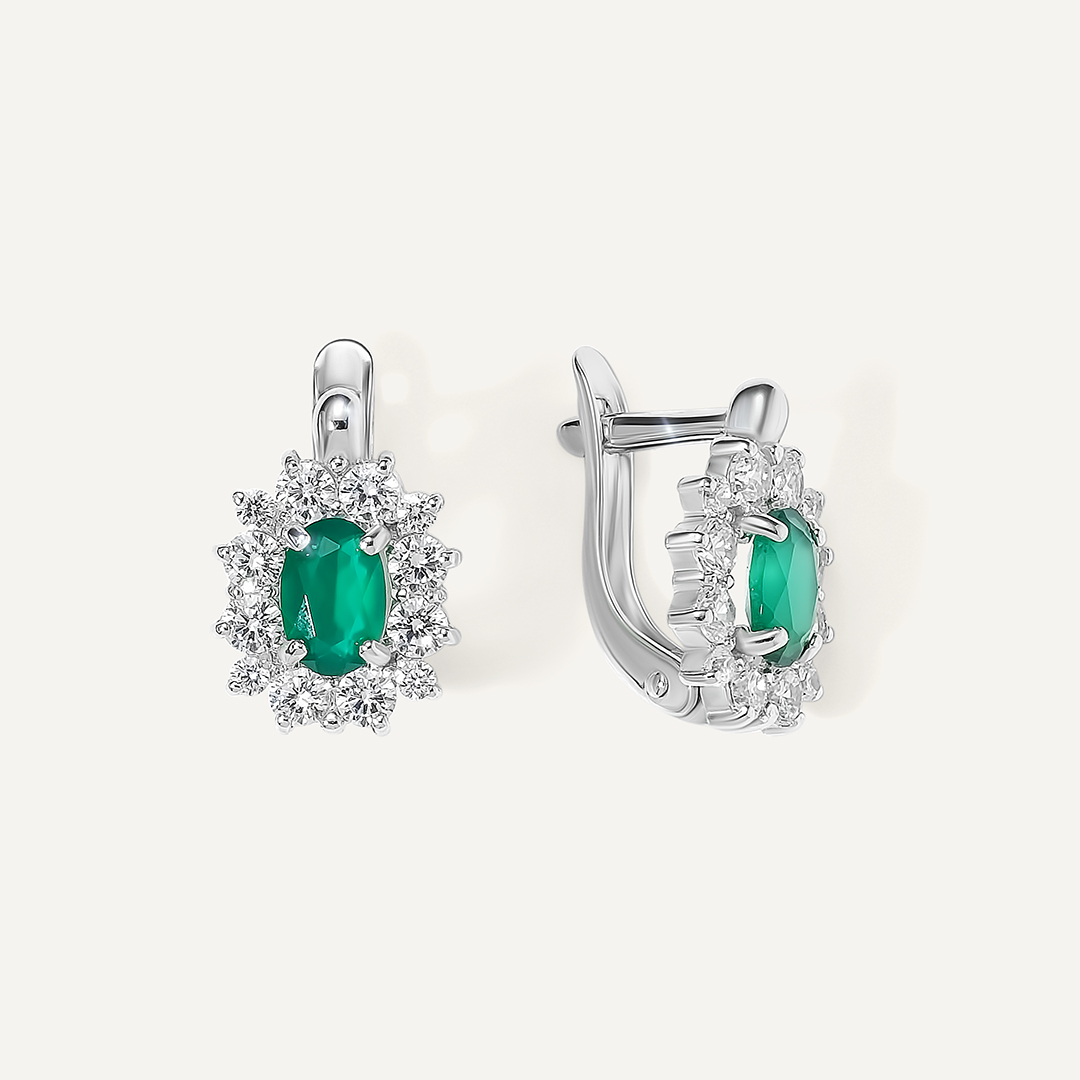 Серебряные серьги с агатами