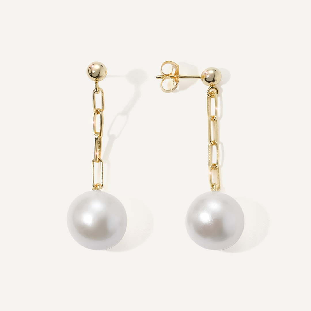 Серебряные серьги-пусеты с жемчугом Эдисон