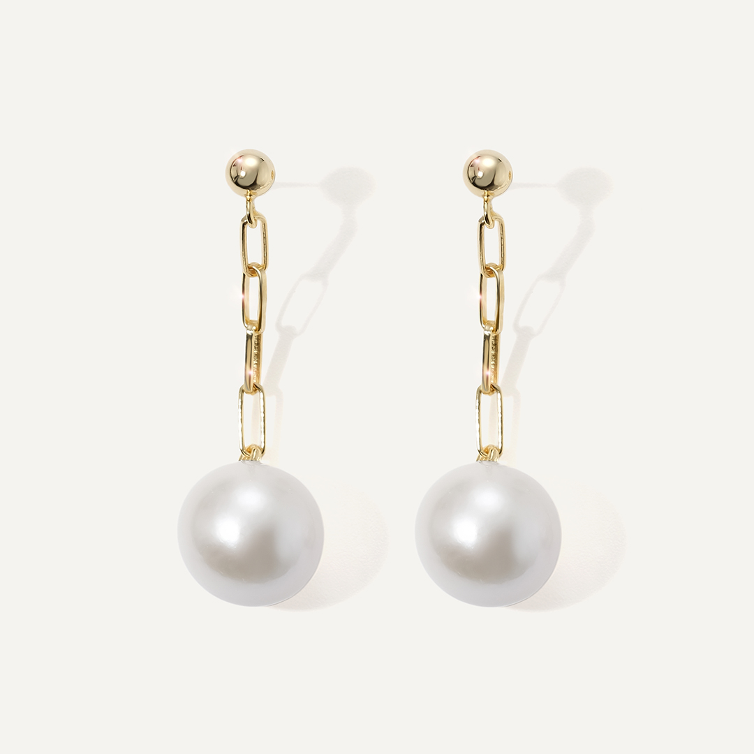 Серебряные серьги-пусеты с жемчугом Эдисон