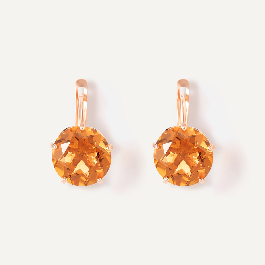 Серебряные серьги с цитринами