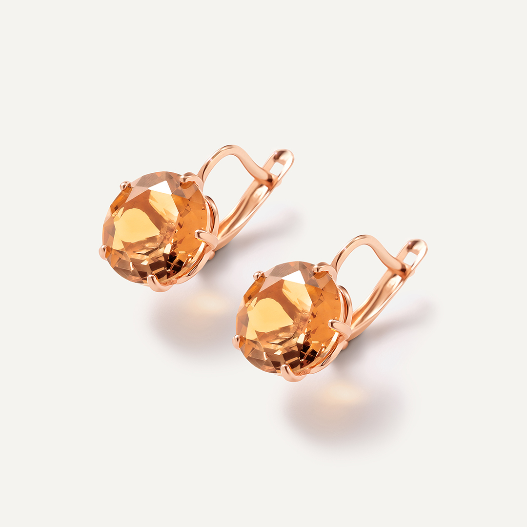 Серебряные серьги с цитринами