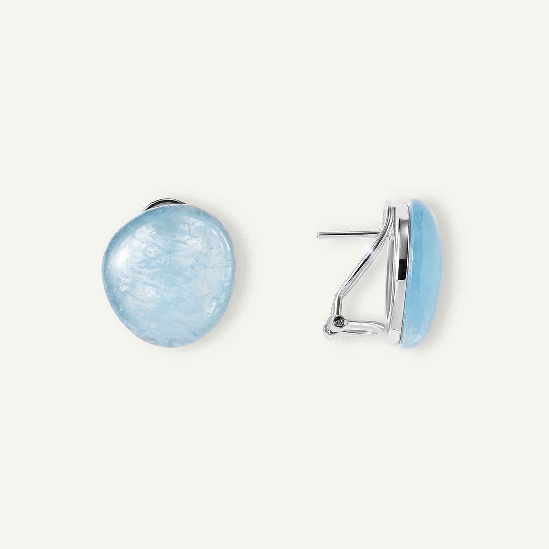 Серебряные серьги с аквамаринами