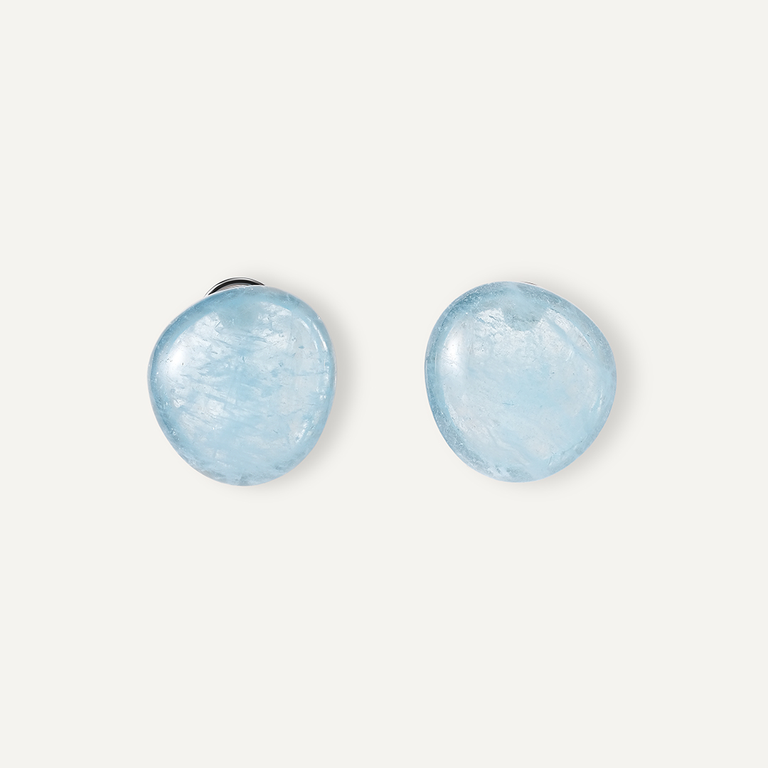 Серебряные серьги с аквамаринами