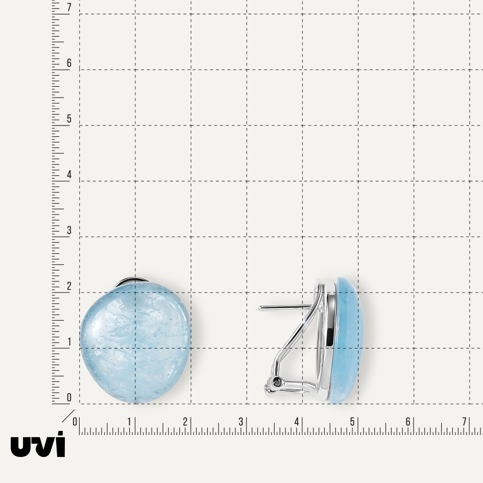 Серебряные серьги с аквамаринами