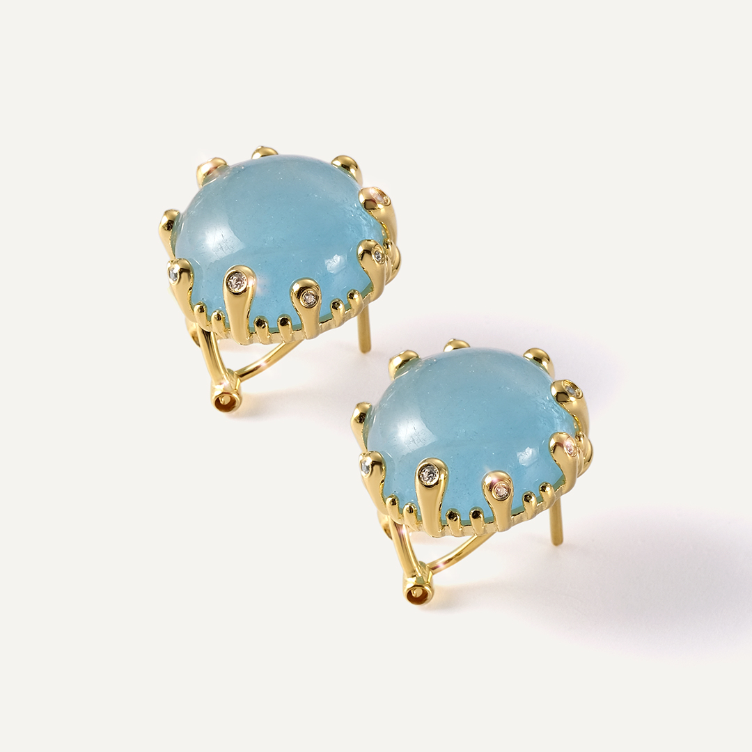 Серебряные серьги с аквамаринами