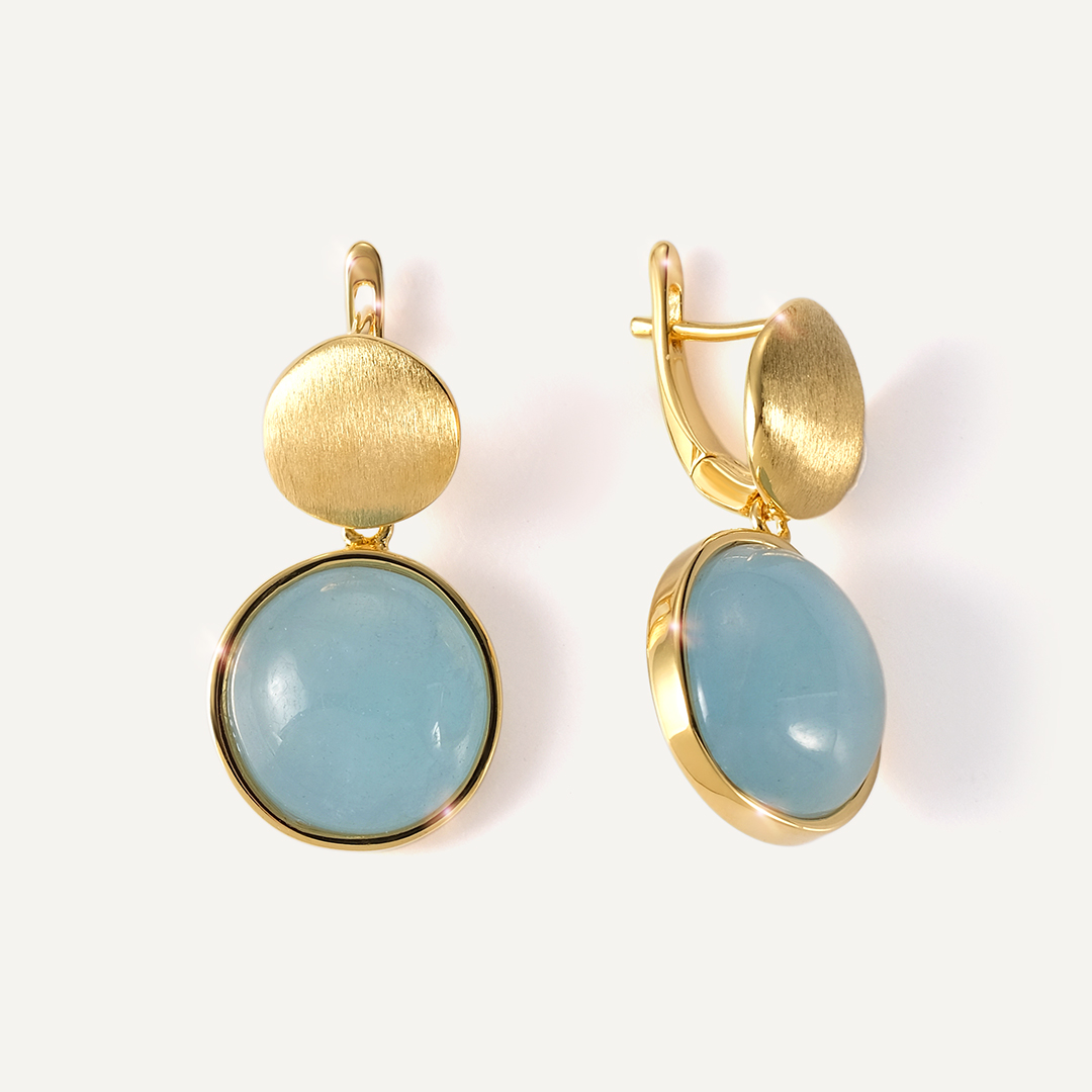 Серебряные серьги с аквамаринами