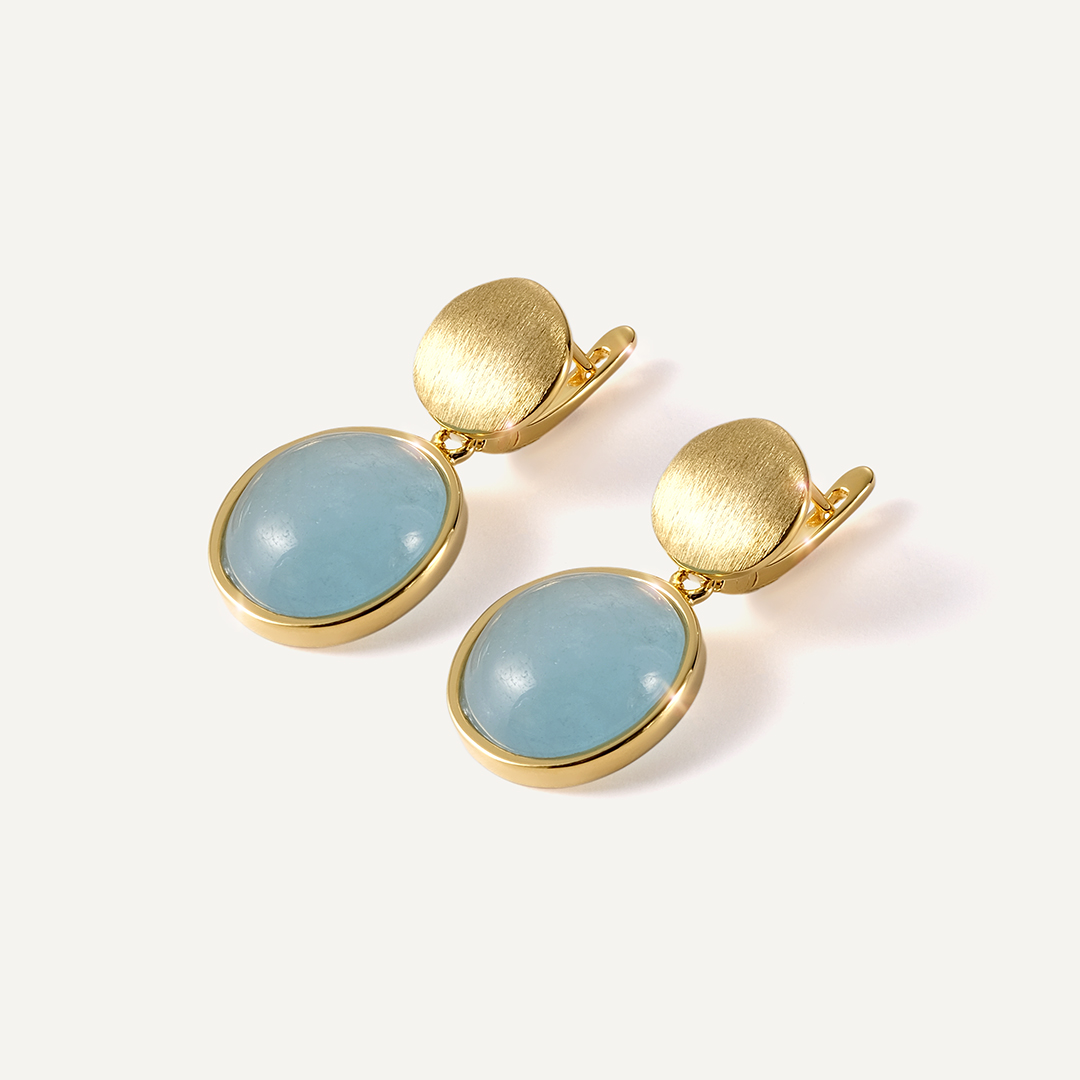 Серебряные серьги с аквамаринами