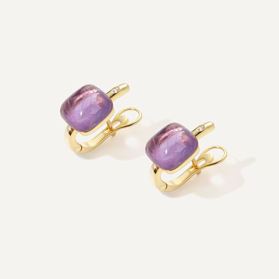 Серебряные серьги с аметистами