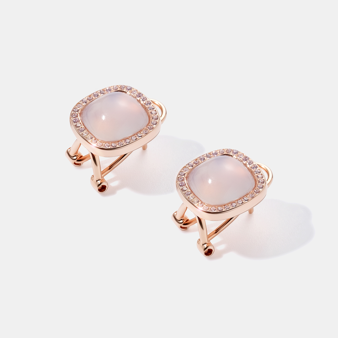 Серебряные серьги с халцедонами