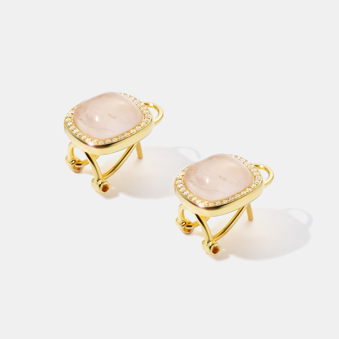 Серебряные серьги с кварцем