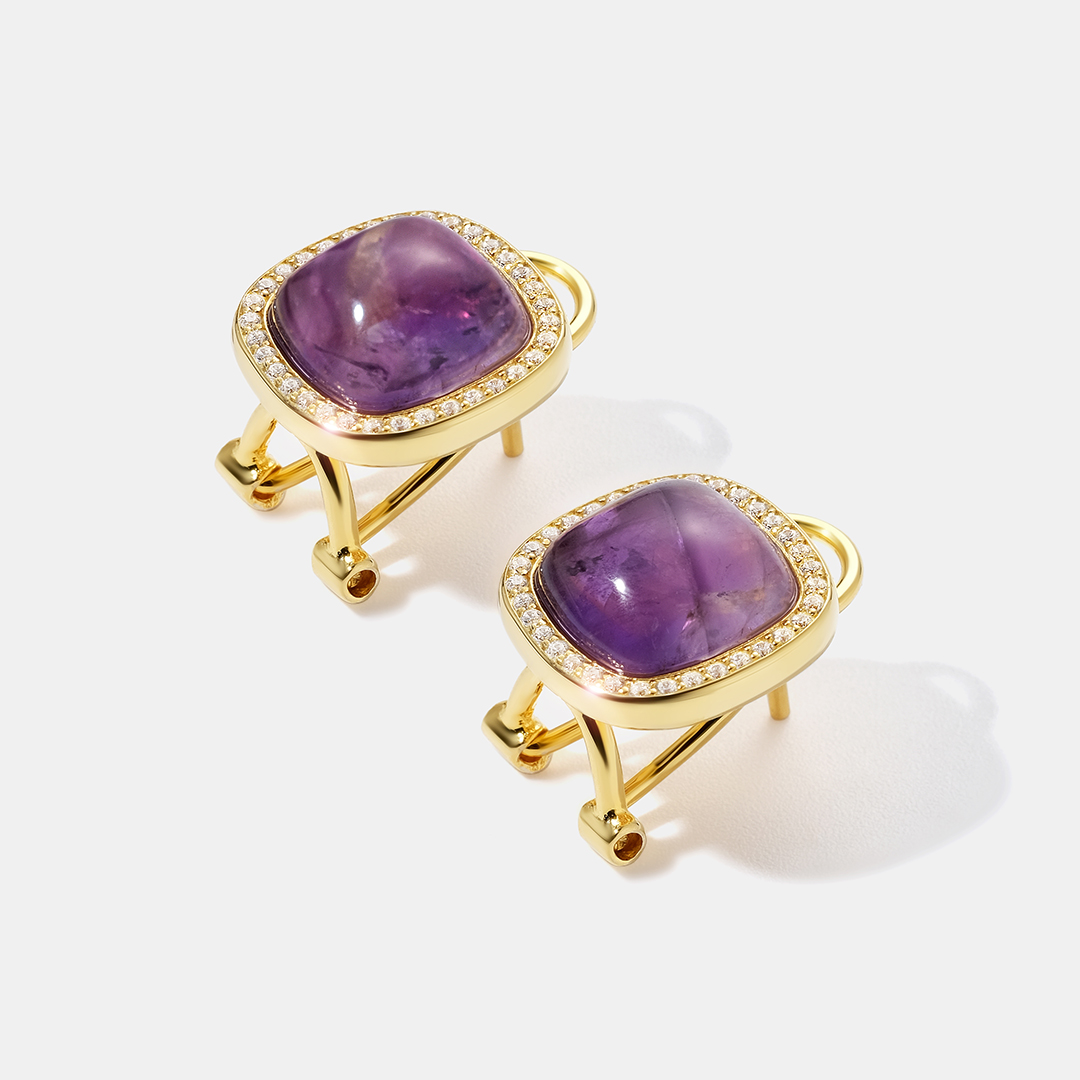 Серебряные серьги с аметистами