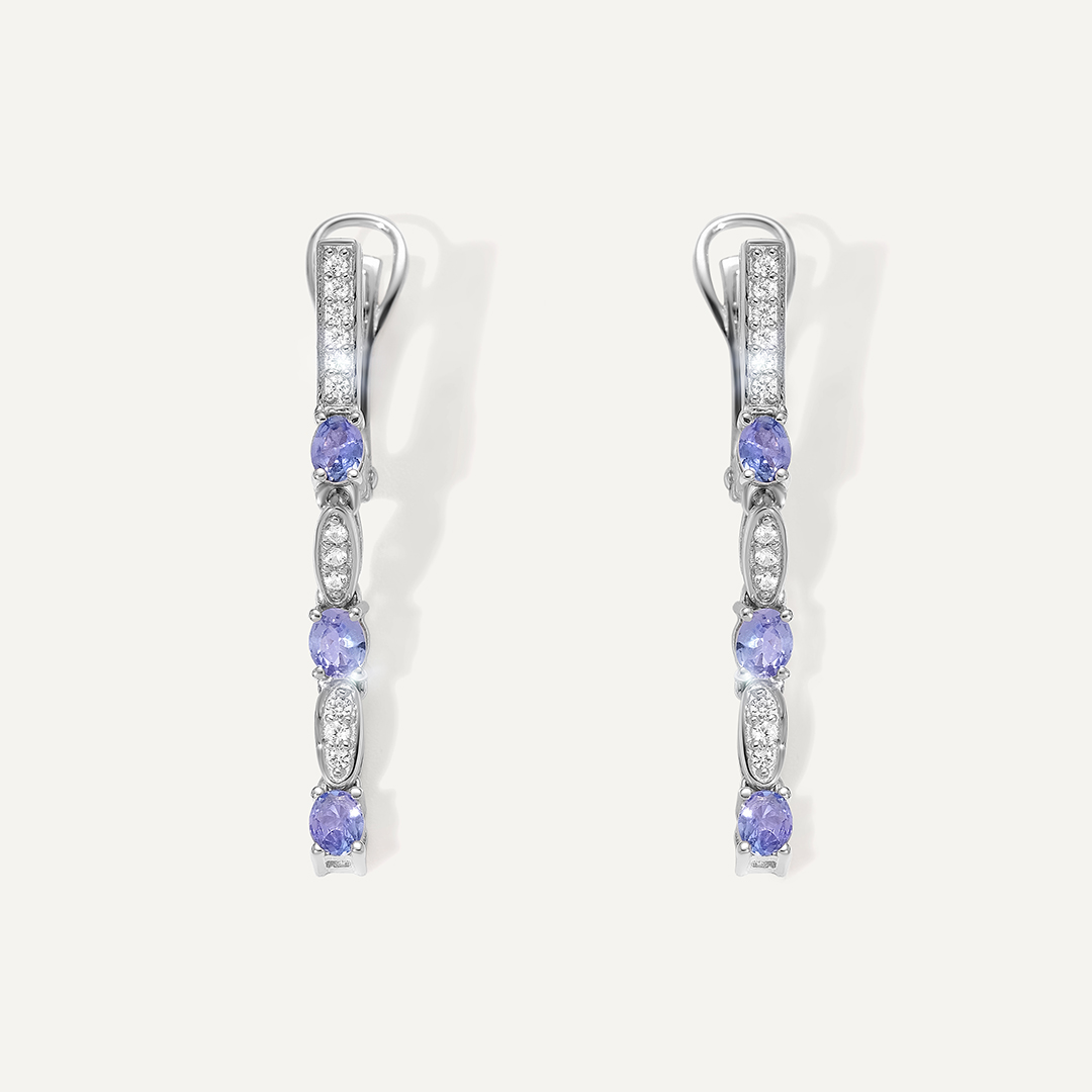 Серебряные серьги с танзанитами