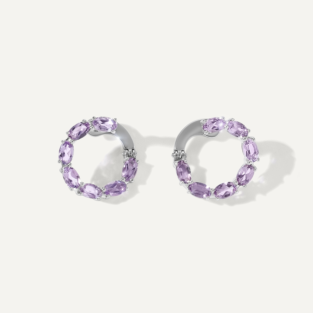 Серебряные серьги с аметистами